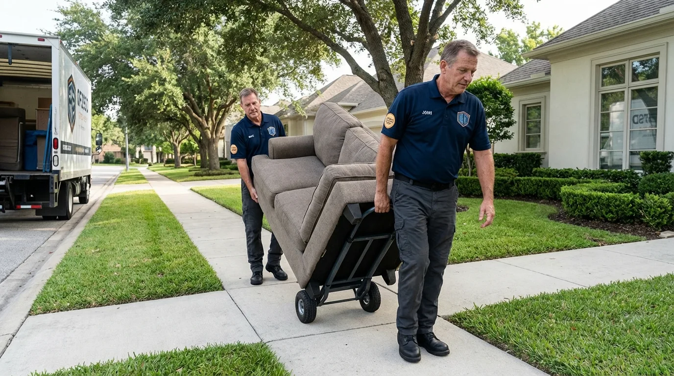Local residential moving crew loading furniture in Ellensburg, WA