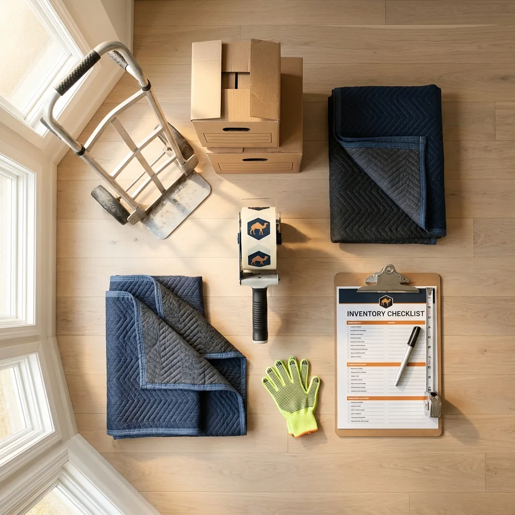 Professional moving supplies and packing materials layout for Ellensburg residential relocations
